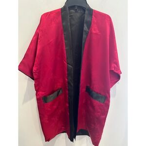 VTG Longevity Hangzhou China Reversible Kimono Robe Smoking Jacket Rayon Medium
